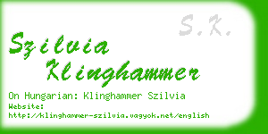 szilvia klinghammer business card